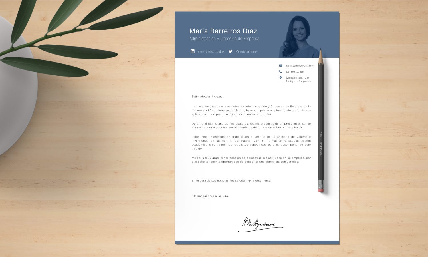 ejemplos carta de presentacion primer empleo