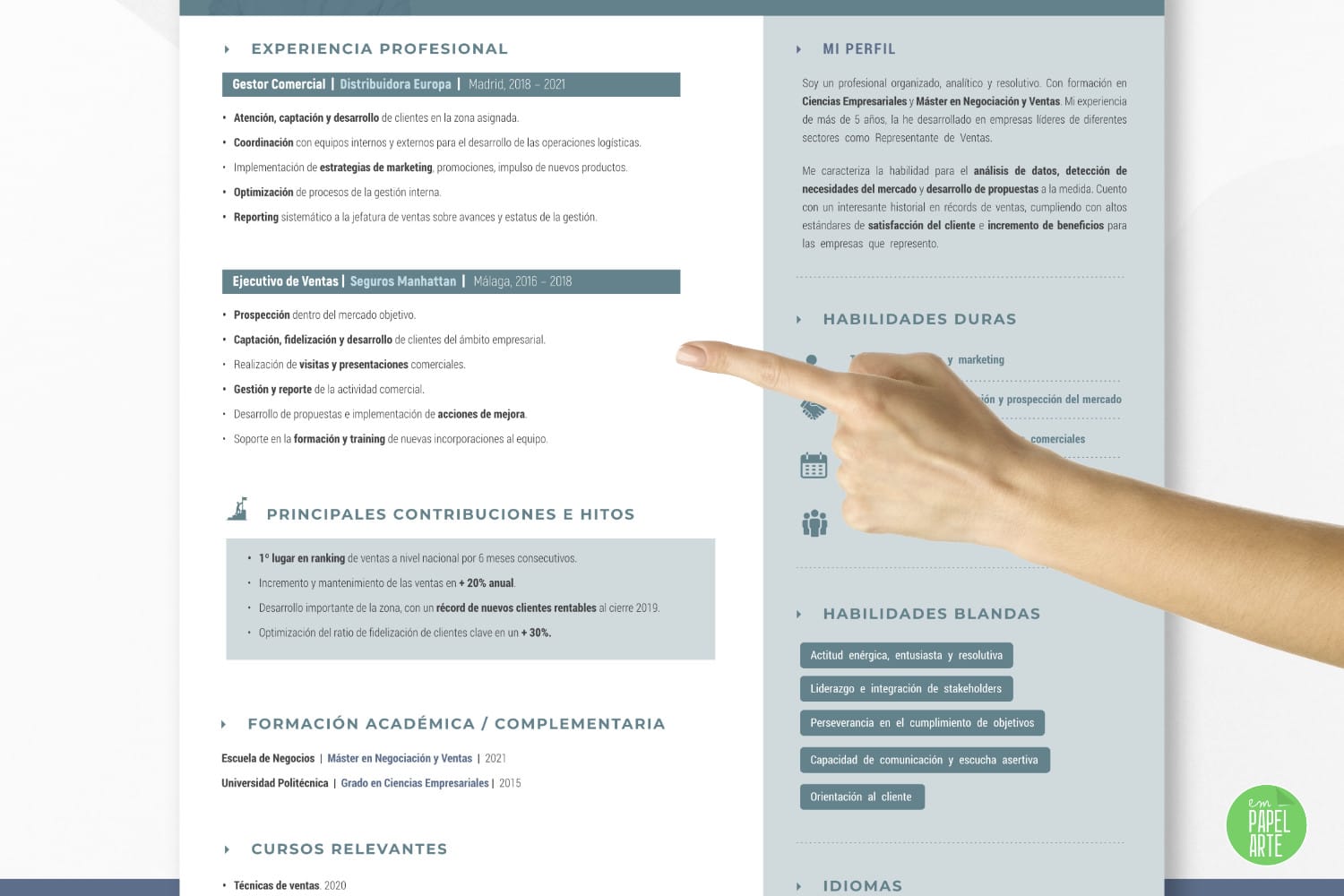 MODELO CURRICULUM COMERCIAL EXPERIENCIA TRABAJO
