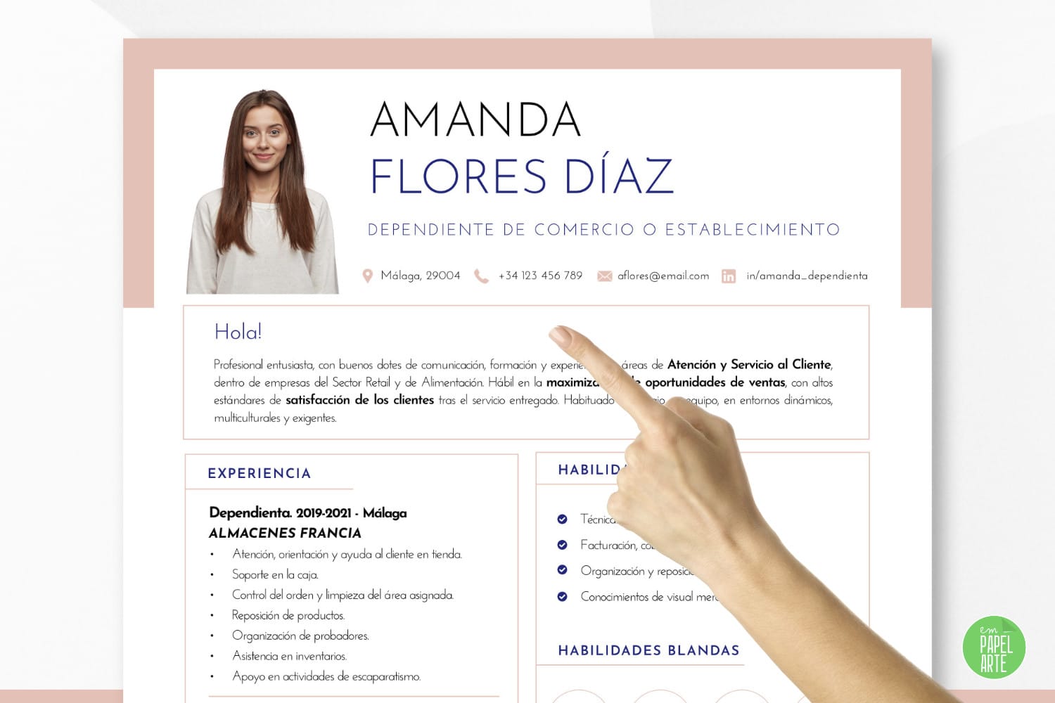 ejemplo curriculum perfil supermercado