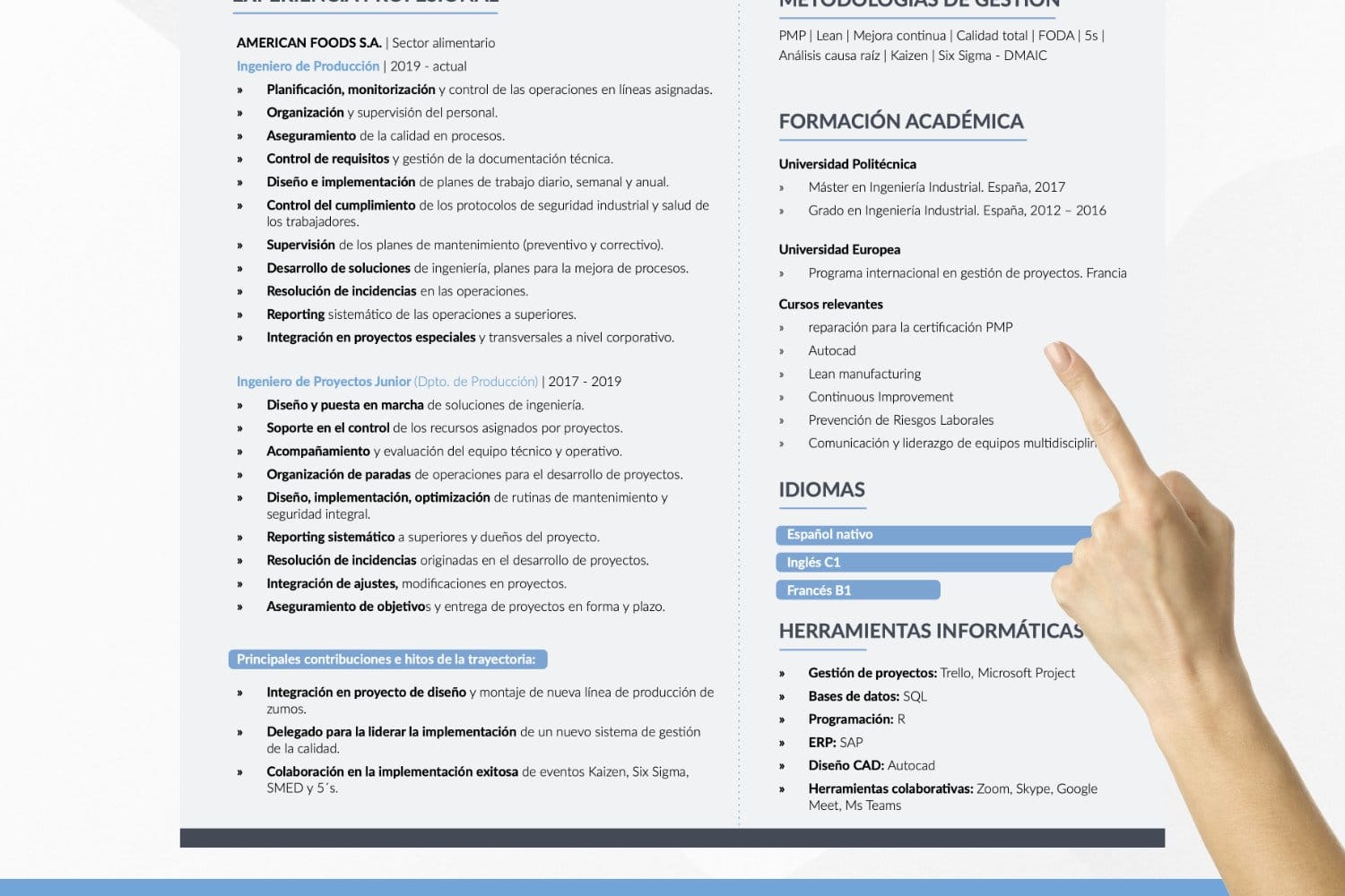 formacion academica cv ingeniero