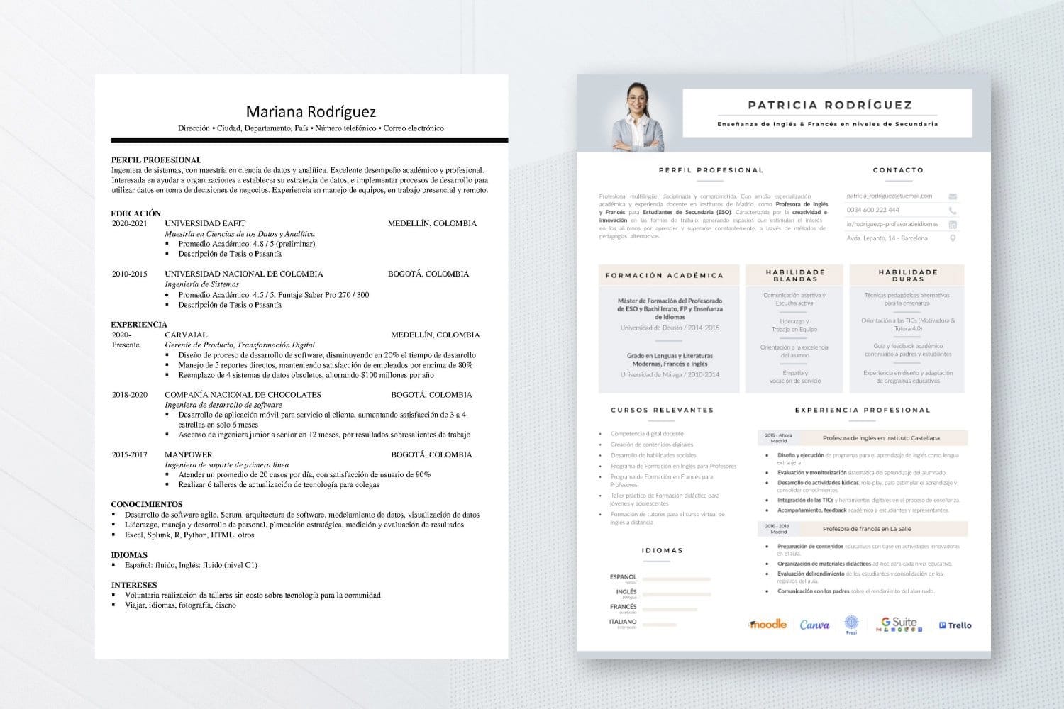 cv con fotografia