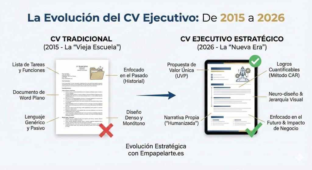 La evolucion del CV ejecutivo de 2015 a 2026